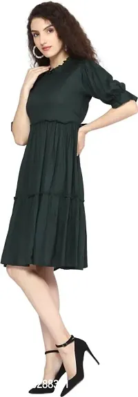 GMI Women Fit and Flare Green Dress-thumb5