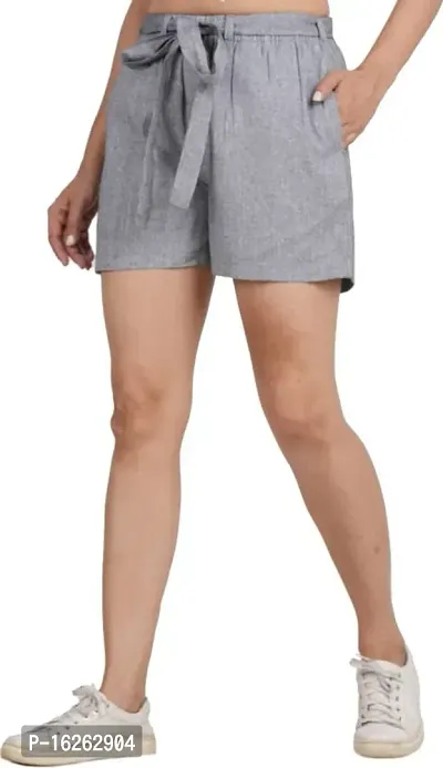 GMI Solid Women Grey Regular Shorts-thumb3