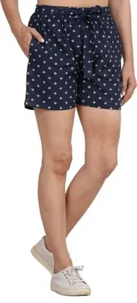 GMI Printed Women Blue Regular Shorts-thumb1