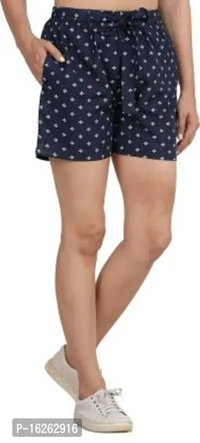 GMI Printed Women Blue Regular Shorts-thumb2