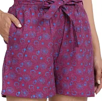 GMI Printed Women Purple, Maroon Regular Shorts-thumb1