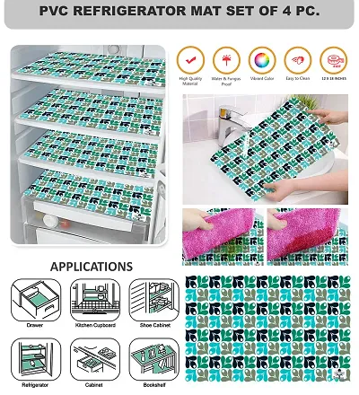 Printed PVC Refrigerator Mat Pack of 4