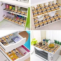 DECOTREE Multipurpose Printed 3 Pieces PVC Fridge/Refrigerator Drawer Mat Set - (Size : 11x17 Inches, Mustard Yellow)-thumb1