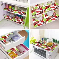 DECOTREE PVC Multipurpose Printed Fridge/Refrigerator Drawer Mat Set - 3 Pieces, 11X17 Inches, Multicolor-thumb1