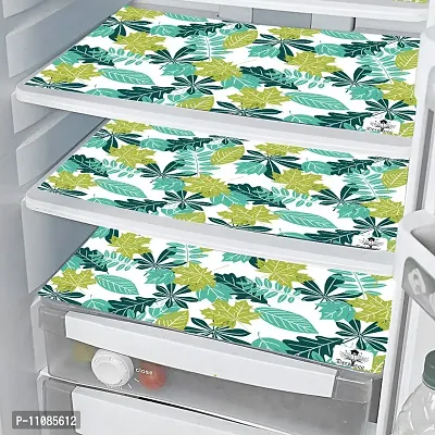 DECOTREE Multipurpose Printed 3 Pieces PVC Fridge/Refrigerator Drawer Mat Set - (Size : 11x17 Inches, Multicolor)