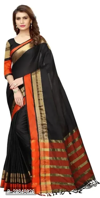 Beautiful Cotton Silk Saree With Blouse Piece-thumb2