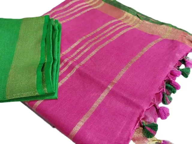 Beautiful Cotton Linen Bhagalpuri Sarees