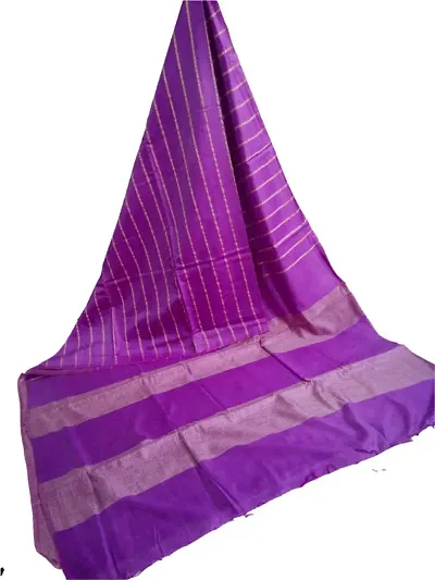 Trendy Viscose Rayon Striped Sarees With Running Blouse Piece