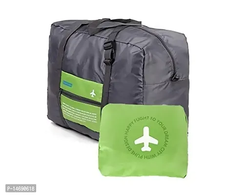 Noorie Polyester 32 L Waterproof Foldable Travel Storage Luggage Shoulder Flight Bag (Green) (Pack of 1)
