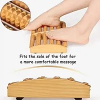 Noorie Wooden Foot Massager Acupressure and Pain Relief 6 Roll/Feet Massager 6 Roller Stress Acupressure (Brown)-thumb1