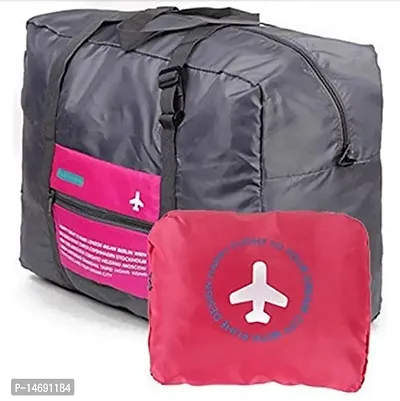 Noorie Polyester 32 L Waterproof Foldable Travel Storage Luggage Shoulder Flight Bag (Pink)(Pack of 1)-thumb0