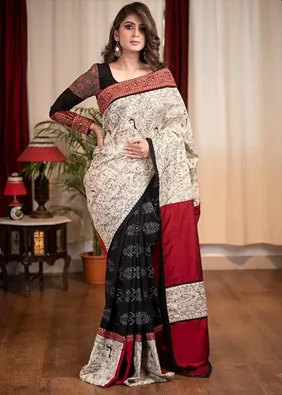 Hot Selling Linen Saree with Blouse piece 