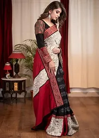 Classic Designer Linen Saree with blouse piece for women-thumb3