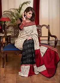 Classic Designer Linen Saree with blouse piece for women-thumb4