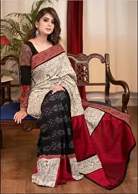 Classic Designer Linen Saree with blouse piece for women-thumb1