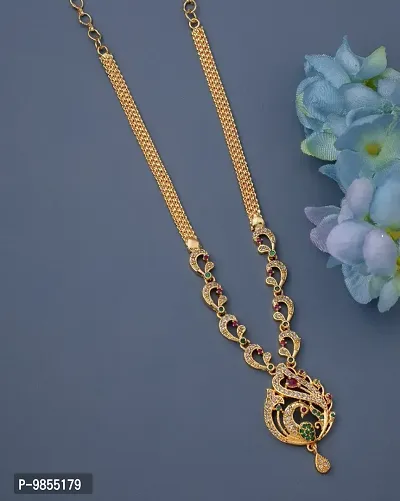FANCY-TRADITIONAL 1-GRAM GOLD PLATED RAANI HAAR/NECKLACE FOR WOMEN/GIRLS.-thumb0