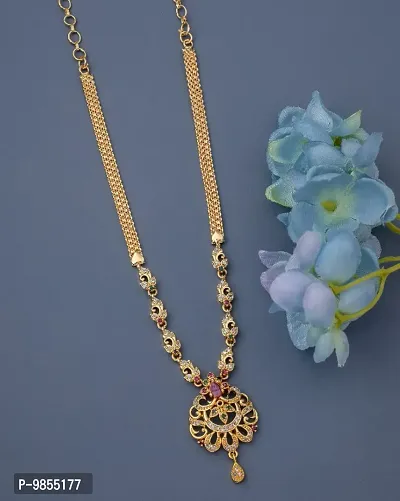 FANCY-TRADITIONAL 1-GRAM GOLD PLATED RAANI HAAR/NECKLACE FOR WOMEN/GIRLS.