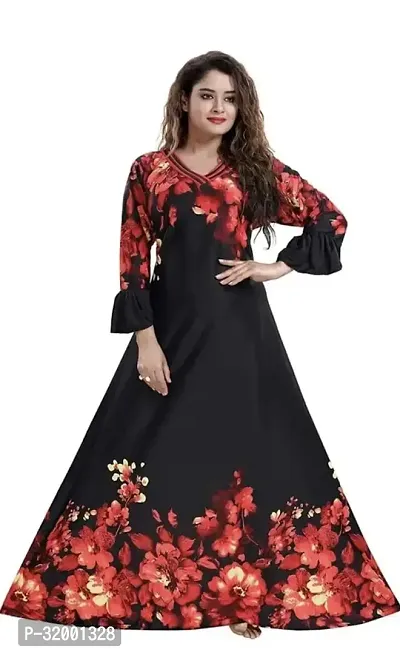 Trendy Satin Printed Nighty For Women