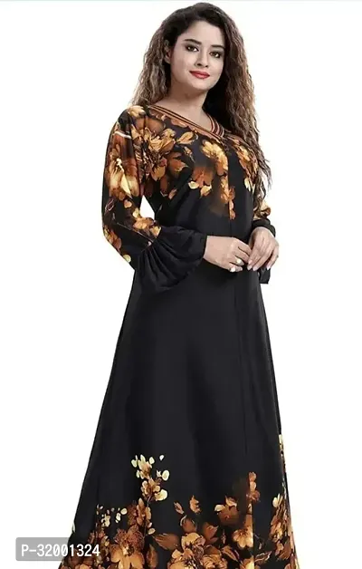 Trendy Satin Printed Nighty For Women-thumb0