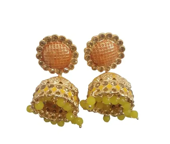 Firstdemand Gold Plated Jhumka Earrings for Women Traditional Antique Gold Plated Jhumki Earrings for Women & Girls