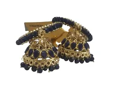 Firstdemand Gold Plated Jhumka Earrings for Women Traditional Antique Gold Plated Jhumki Earrings for Women  Girls (Green) (Black)-thumb1