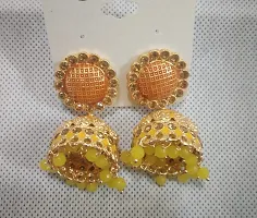 Firstdemand Gold Plated Jhumka Earrings for Women Traditional Antique Gold Plated Jhumki Earrings for Women  Girls (Yellow)-thumb4