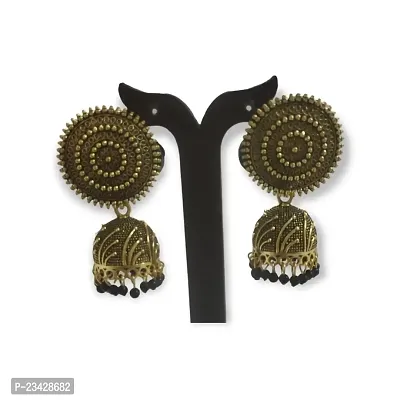 Firstdemand Jhumka Earrings for Women Antique Gold Plated Jhumka Earrings for Women  Girls (Gold)-thumb0