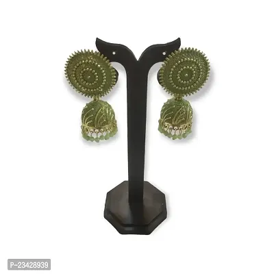 Firstdemand Jhumka Earrings for Women Antique Gold Plated Jhumka Earrings for Women  Girls (Green)