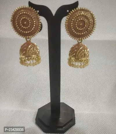 Firstdemand Jhumka Earrings for Women Antique Gold Plated Jhumka Earrings for Women  Girls (Brown)