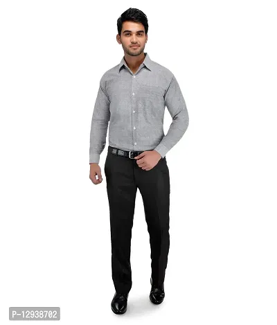 Khadio Men's Full Sleeves Grey Shirt-thumb3