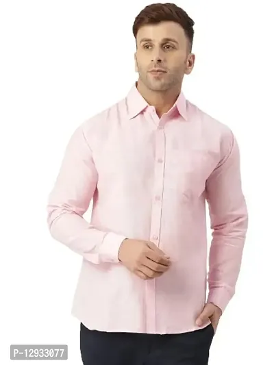 KHADIO Men's Pink Full Shirt