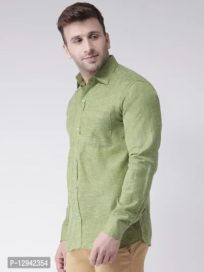 RIAG Men's Linen Q1 Full Shirt Green-thumb2