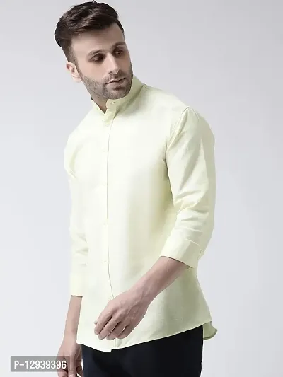 Khadio Men's Full Sleeves Lemon Yellow Shirt-thumb2