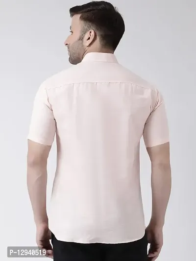 Khadio Men's Half Sleeves Peach Shirt-thumb4