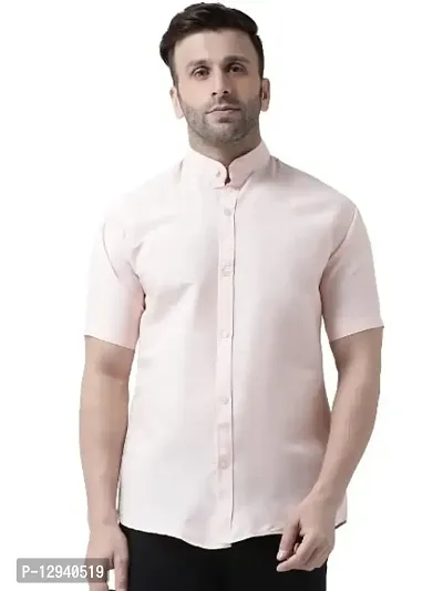 Khadio Men's Half Sleeves Peach Shirt-thumb0