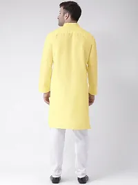 Stylish Fancy Cotton Blend Solid Kurta And Bottom Sets For Men-thumb2