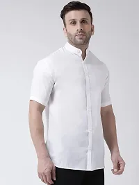 RIAG Men's Chinese Neck Half Sleeves White Shirt-thumb2