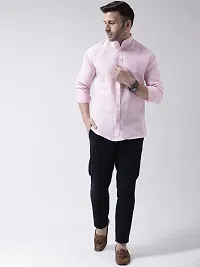 RIAG Men's Chinese Neck Full Sleeves Pink Shirt-thumb4