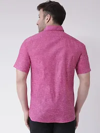 KHADIO Men's Linen K1 Half Shirt Purple-thumb2