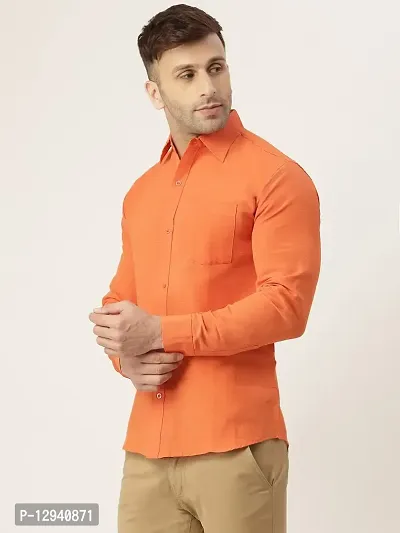 RIAG Men's Casual Orange Full Sleeves Shirt-thumb3