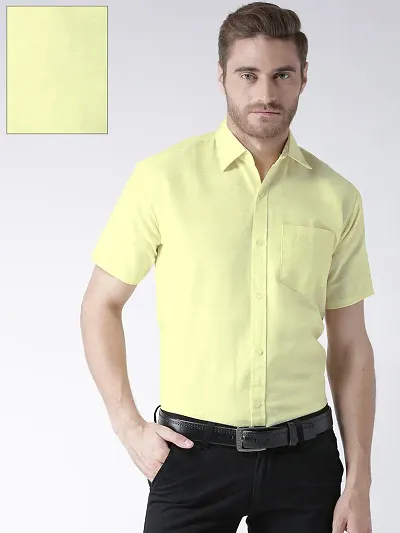 Cotton Solid Short Sleeves Casual Shirts