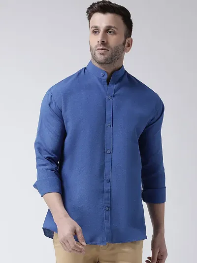 Cotton Mandarin Collar Casual Shirts