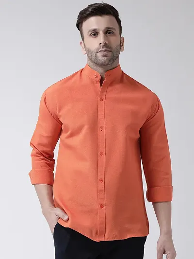 Cotton Mandarin Collar Casual Shirts