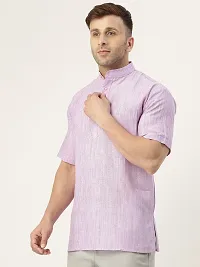 Stylish Purple Cotton Textured Short Length Kurta For Men-thumb2
