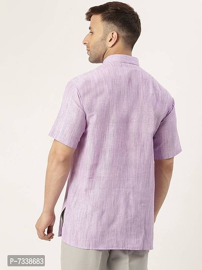 Stylish Purple Cotton Textured Short Length Kurta For Men-thumb4