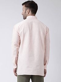 Stylish Beige Cotton Solid Short Length Kurta For Men-thumb3