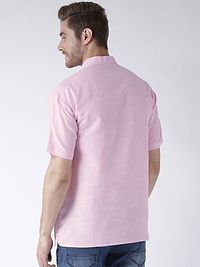 Stylish Pink Cotton Solid Short Length Kurta For Men-thumb2