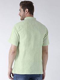 Stylish Green Cotton Textured Short Length Kurta For Men-thumb2