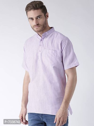Stylish Purple Cotton Textured Short Length Kurta For Men-thumb2