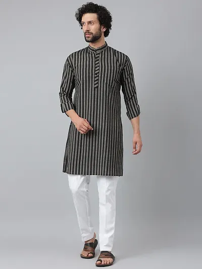 Cotton Striped Kurta Pajama Set